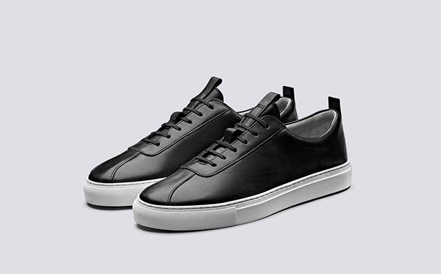 Grenson Sneaker 1 Mens Oxford Sneakers in Black Calf Leather GRS111500